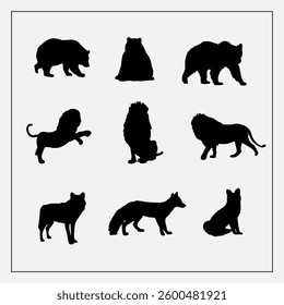 siluet animal Wild series black white
