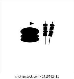 siluet of burger and satay