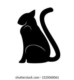 siluet of the cat, logo and symbol