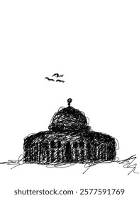 Siluet, illustration al aqsa, Gaza Palestine