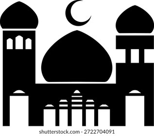 MEZQUITA DE SILUETA PARA EL RAMADÁN DE BIENVENIDA, MATERIALES DE RAMADÁN CON ESTILO MODERNO