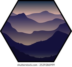 Siluet Mountain Illustration with vector style for background, template page