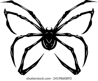 Siluet of spider vector made with infinite design. Vector file of spider's siluet