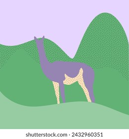 silueta de un guanaco en unas montañas