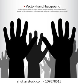 siluettes up hand background