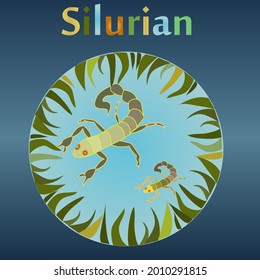 Silurian aeon in the history of the Earth. Major extinction. Scorpion ancestors.