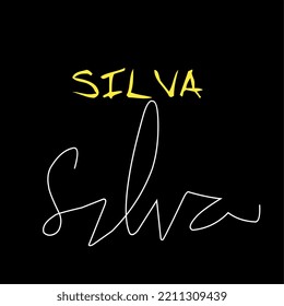 logotipo manuscrito inicial silva para identidad.