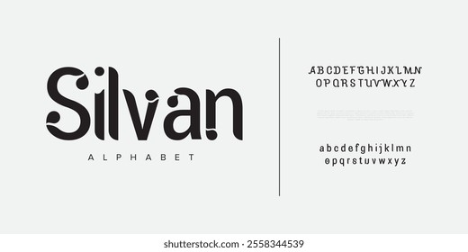 Silvan typography beauty fashion elegant minimalist serif italic fonts decorative wedding vintage retro logos. Minimal luxury font alphabet logo. Vector illustration