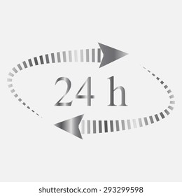 Silver 24 hours - vector icon, flat design