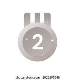 Silver 2. Medaille Symbol mit Farbverlauf-Stil. Sieger-Medaillenmeisterschaft-Symbol
