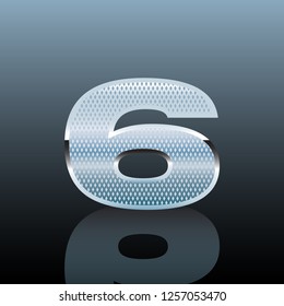 Silver 3 D number with black and grey background