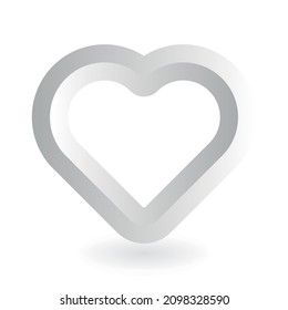 Silver 3D like vector heart