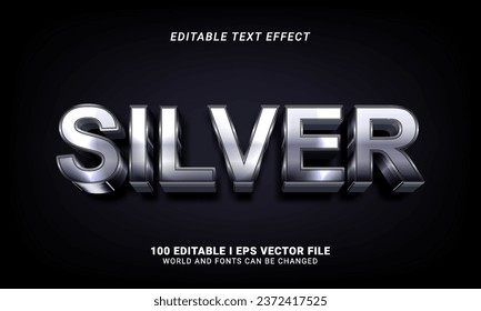 silver 3d style text effect illustration