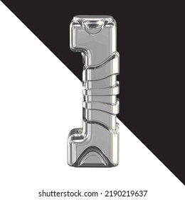 Silver 3d symbol with straps