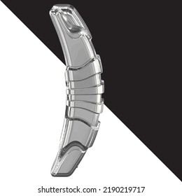 Silver 3d symbol with straps
