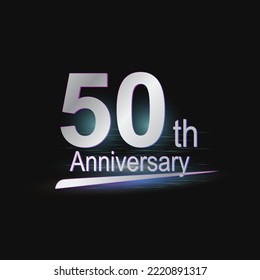 Silver 50th year anniversary celebration Modern logo