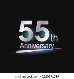 Silver 55th year anniversary celebration Modern logo