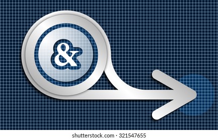 Silver abstract arrow and ampersand symbol