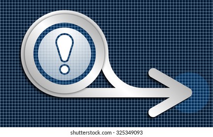 Silver abstract arrow and exclamation mark