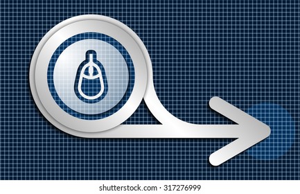 Silver abstract arrow and mouse icon