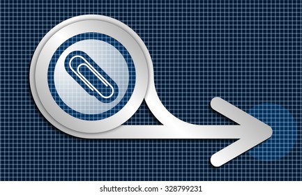 Silver abstract arrow and paper clip