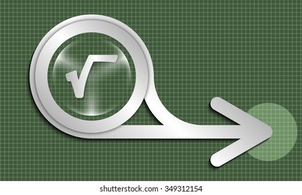 Silver abstract arrow and  transparent radix icon