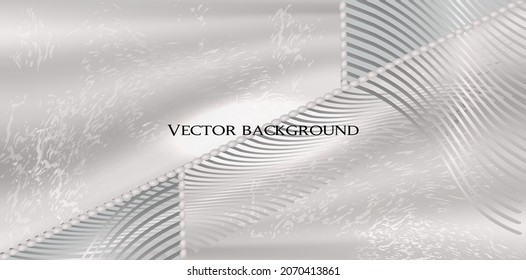 Silver abstract background with imitation silk and fringes

