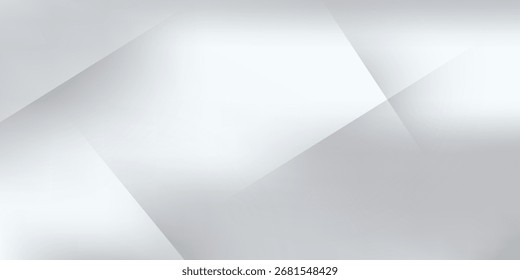 Silver abstract background with neon glowing lines. Sleek metallic surface with vibrant neon light trails creating a futuristic and dynamic effect.eps10