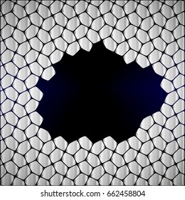Silver abstract background with place for text. Mosaic texture