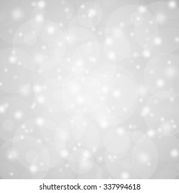silver abstract background with shiny stars and blurs