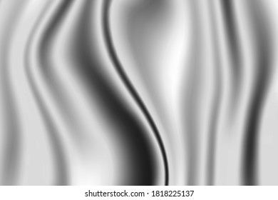 Silver abstract background, silky metallic golden waves, vector illustration.
