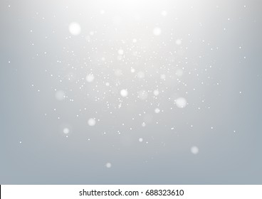 Silver abstract background and white bokeh lights defocused. Vector illustration