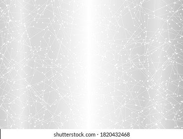 Silver abstract blank background with technology lines. Futuristic tech network backdrop for business banner advertise, presentation also useful for certificate or official document design