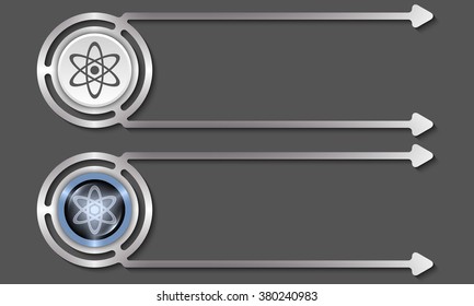 Silver abstract boxes for your text and science symbol