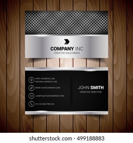 Silver Abstract Business Card