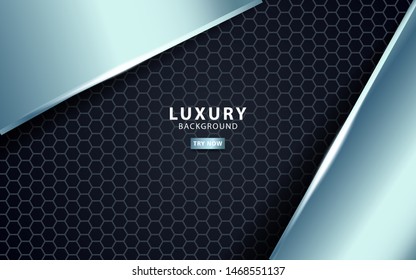 Silver abstract dimension on black texture background