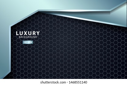 Silver abstract dimension on black texture background