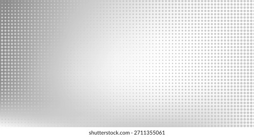 Silver abstract foil mesh background with metal mirror texture. Chrome gradient dotted simple abstract design