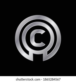 Silver Abstract letter C Logo Design.