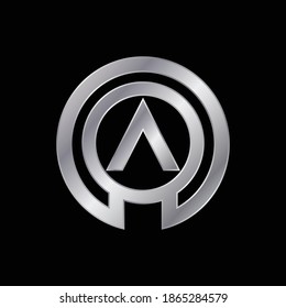 Letra plateada Resumen Diseño de logotipo A.