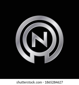 Silver Abstract letter N Logo Design.