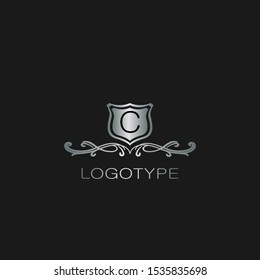 Silver Abstract Luxury Letter C logo icon design concept for hotel, fashion, boutique and more business identity.