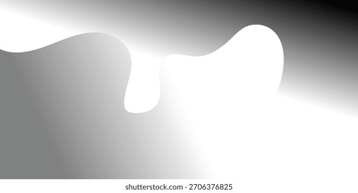 Silver abstract metal background with smooth white lines and modern wave texture	