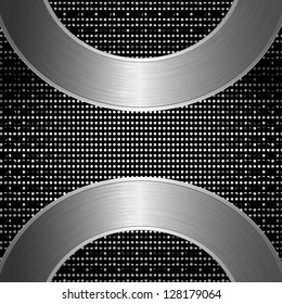 Silver abstract tech grid metal background