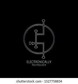 Silver  Abstract Techno Electronically Line JFET (NP) logo icon design concept  for electrical, electronical and more technology business.