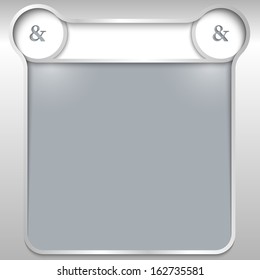 silver abstract text box with ampersand