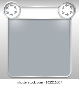silver abstract text box with arrows