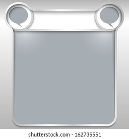 silver abstract text box with speech bubbles