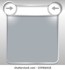 silver abstract text box with two marks