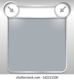 silver abstract text box with two arrows